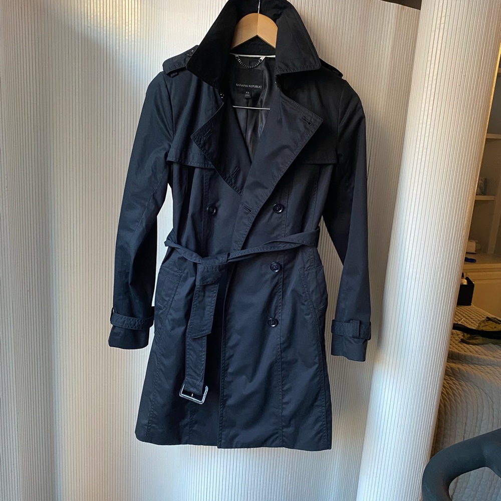 BANANA REPUBLIC Classic Black Trench Coat